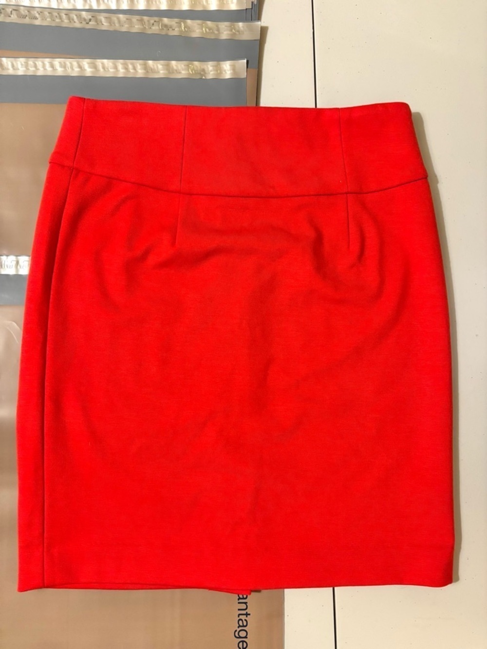 Premise Red Mini Skirt Size 4 Office Siren Summer Romantic Bodycon Slit Power